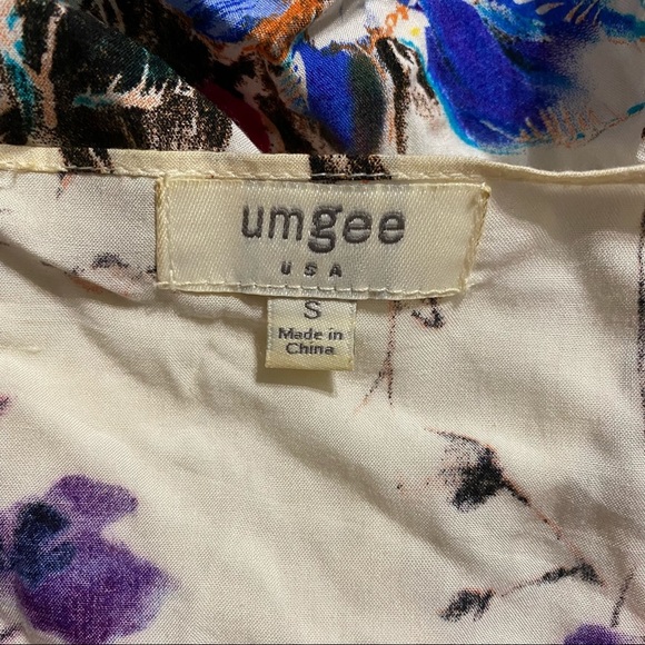 Umgee Cream Floral Fringe Short Sleeve Cardigan Kimono - Picture 5 of 5